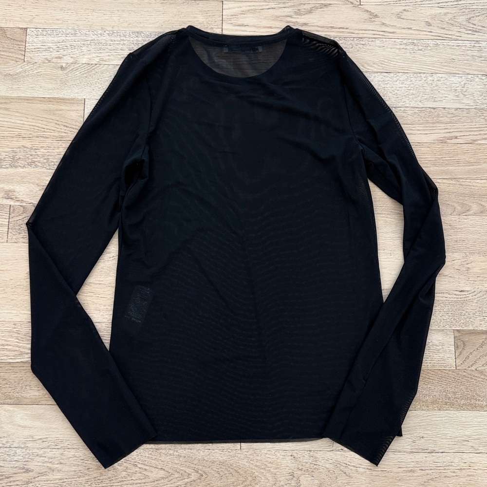 Wilfred Semi-Sheer Mesh Crew Neck Long Sleeve Top - Picture 5 of 8